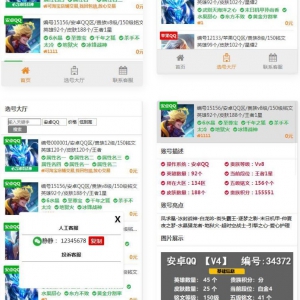 游戏账户出售 游戏账户交易源码